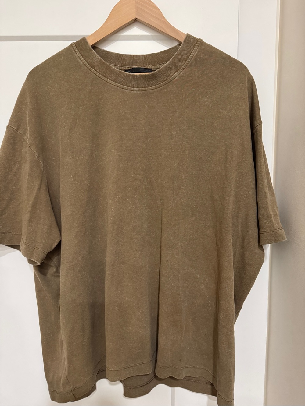 Zara MAN Olive Brown Short Sleeve Crewneck T-Shirt XL / 44